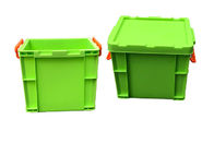 Grüner quadratischer Euro Behälter mit der Blockierung von Deckeln für Turbocharged Lagerung stapelnd